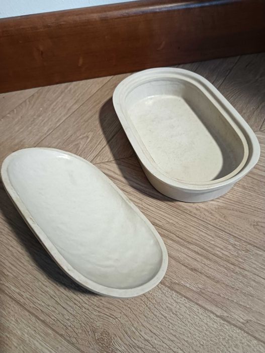 Pojemnik ceramiczny z pokrywką na masło ser malowany