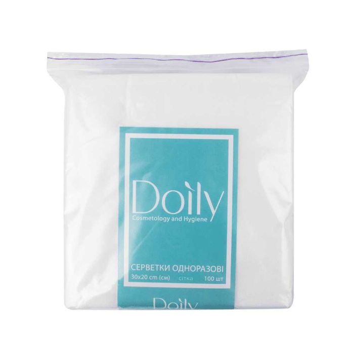 Серветки одноразові в пачці Doily 30x20 см з спанлейса 40г/м2 (100шт)