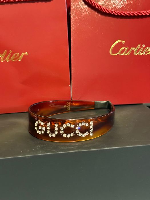 Opaska na włosy brązowa Logo Gucci nowa