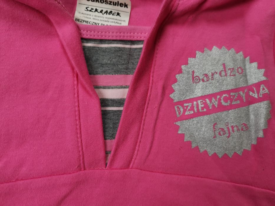 Nowa tunika bluzka bluza z kapturem dla dziewczynki 104
