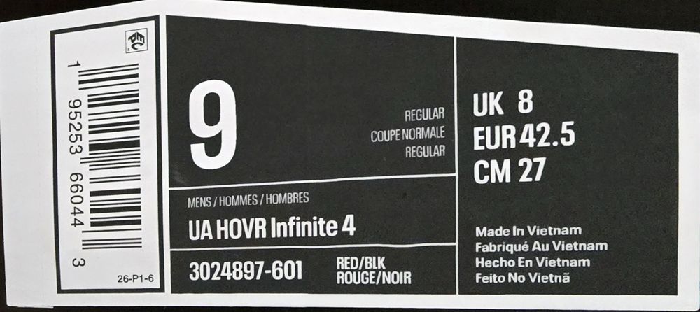 Nowe Buty Under Armour UA HOVR Infinite 4 – Rozmiar 42.5 (27 cm)