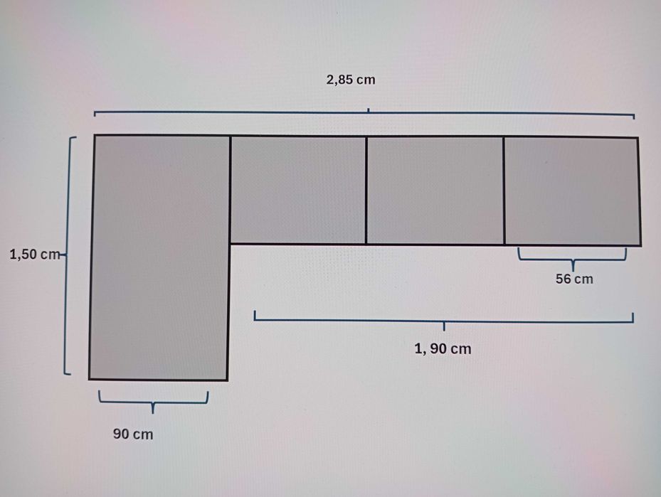 Sofá 4 lugares com chaise longue usado