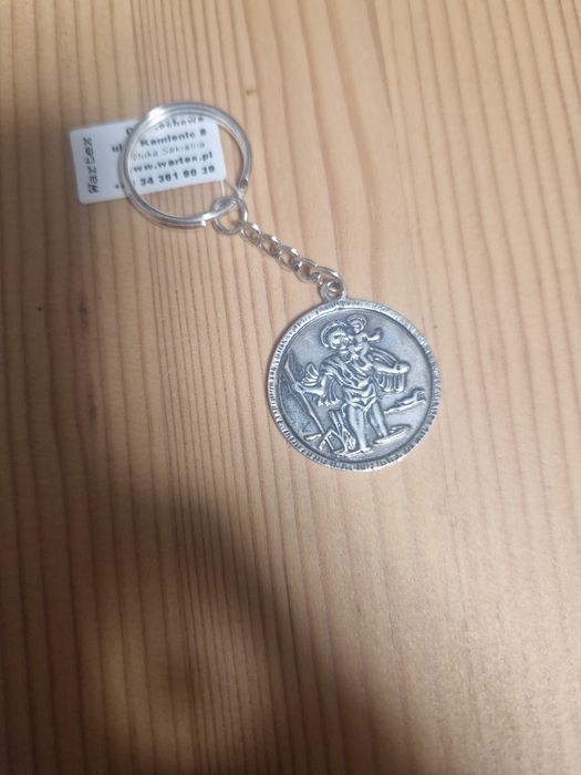 Srebrny brelok sw krzysztof