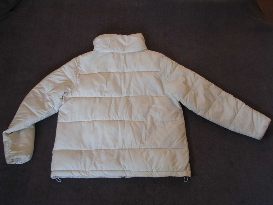 Pikowana, puchata kurtka z wysoką stójką, ecri, rozm 42