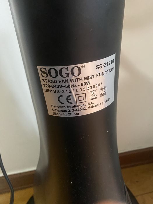 Ventilador nebulizador Sogo