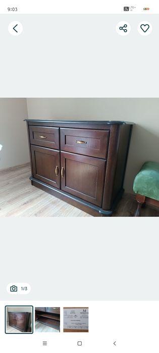 Komoda Bawaria ciemny brąz drewno