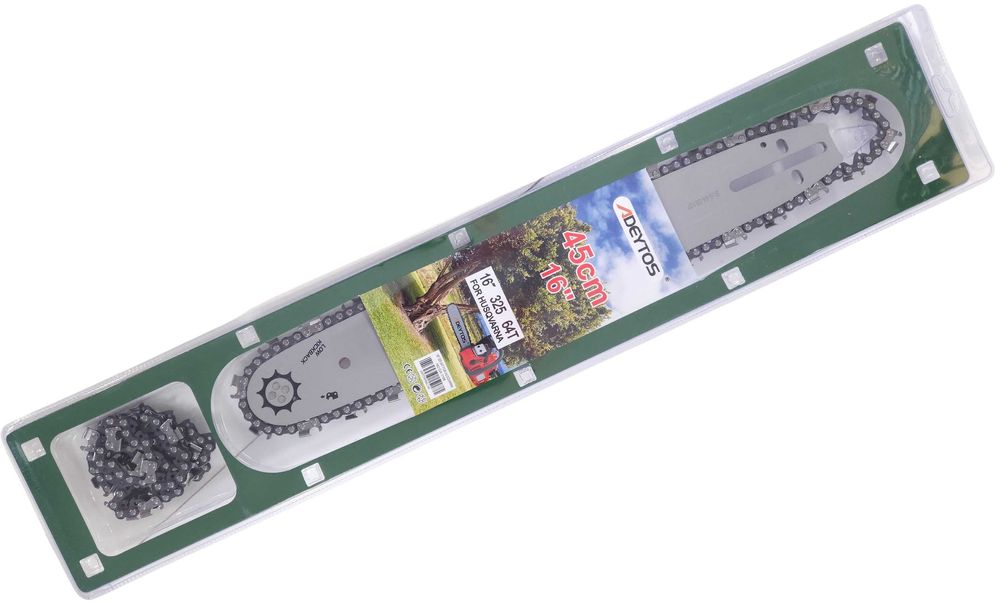 Prowadnica do piły spalinowej 16" 0,325” 45cm 64ZP 2x łańcuch komplet