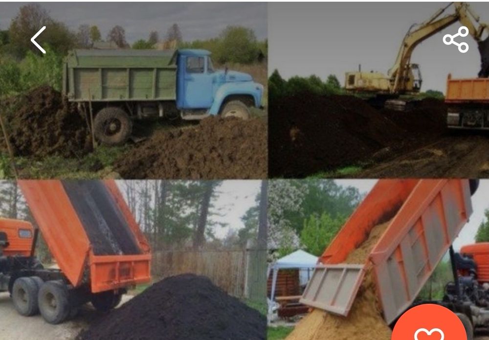 Песок, щебень, отсев,Перегной сыпец,Чернозем, Пісок щебінь ЗИЛ КАМАЗ
