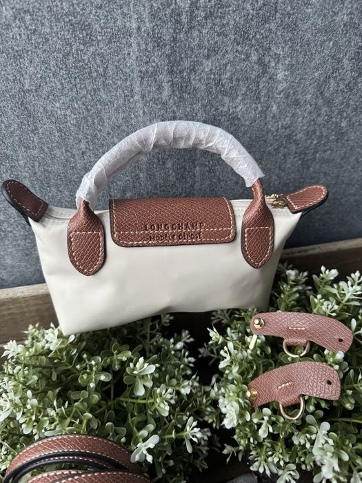 Longchamp mini XS torebka kremowa paper