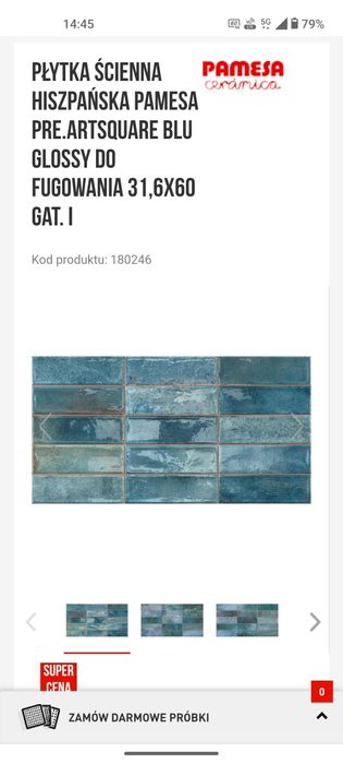 Płytki ścienne PAMESA 31,6x60 cm