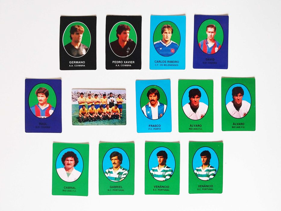 13 mini-calendários JOGADORES DE FUTEBOL (1987) | lote ou venda avulso