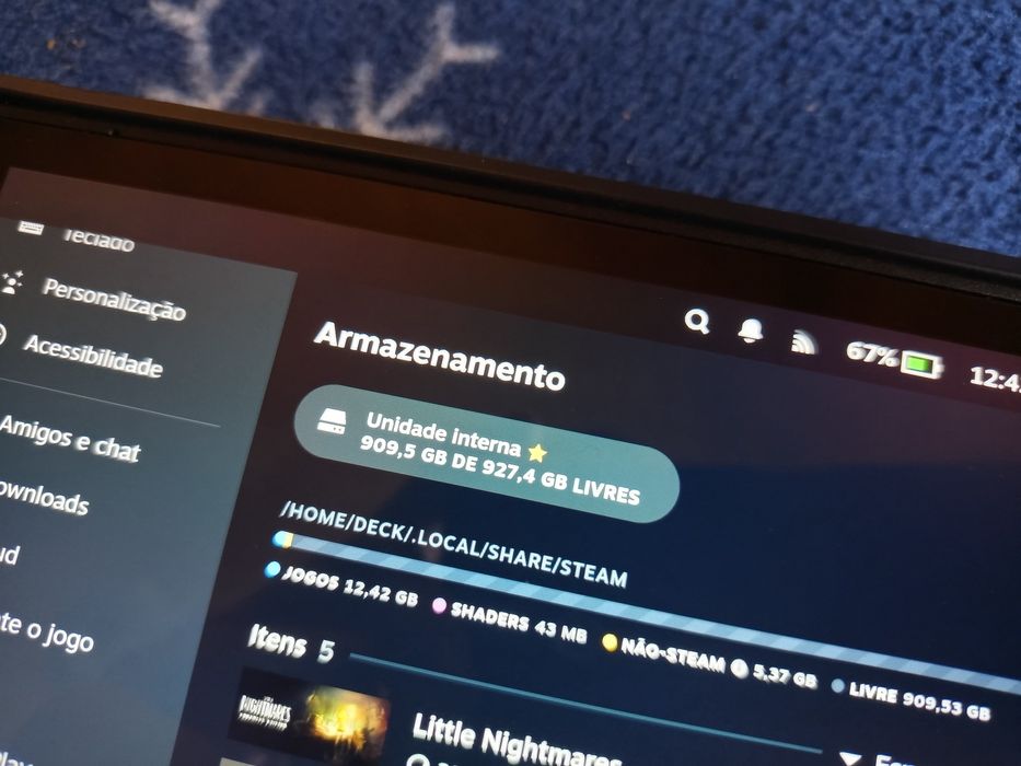 Steam Deck 1TB Como Nova Com Vários Acessórios