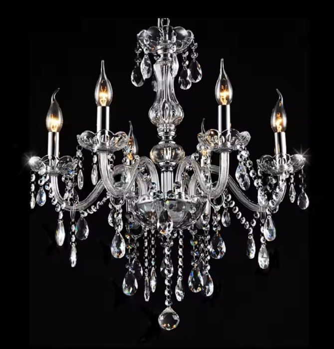 Żyrandol KRYSZTAŁOWY 6-ramienny LAMPA sufitowa