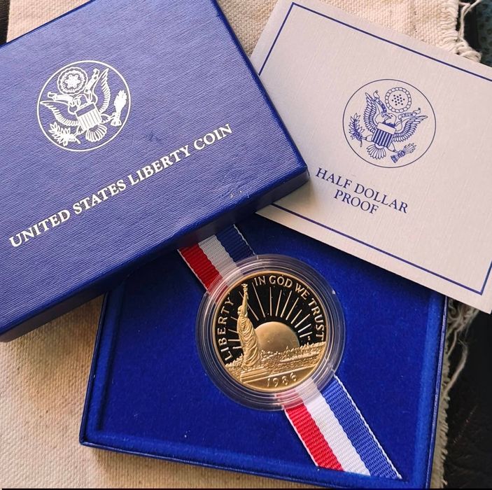 США. Пів долара 1986 р. " Статуя свободи". ПРУФ. Сертифікат