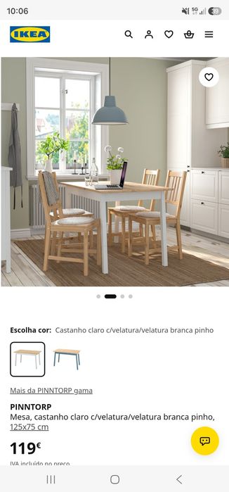 Mesa IKEA  com 4 cadeiras