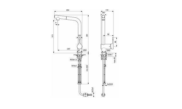 Ideal Standard Ceralook bateria kuchenna z wyciągana wylewką chrom