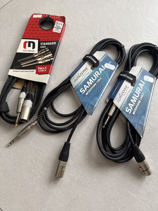 nowe kable mikrofonowe 3szt