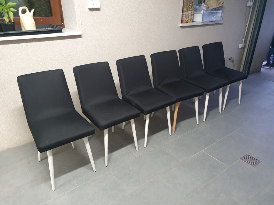 Krzesła patyczaki tapicerowane Aga PRL lata 60 po renowacji