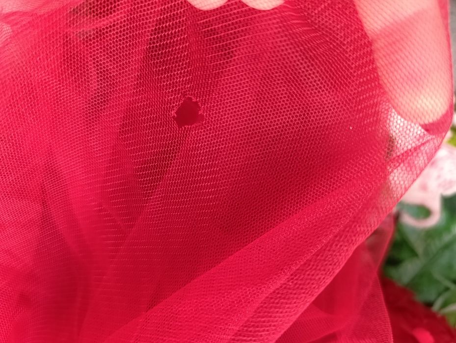 Sukienka czerwona M/L wesele impreza kwiatuszki tiul