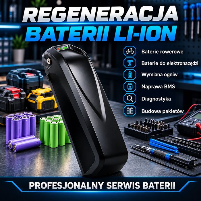 Naprawa Regeneracja baterii litowo jonowych rowery elektryczne