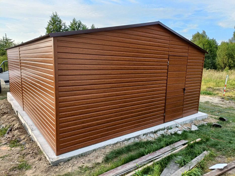 Garaż kolor DREWNOPODOBNY PREMIUM 4x5 6x5 wzmocniony na wymiar