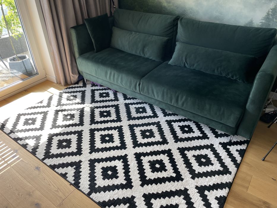 Dywan biało czarny Geometyczne wzory 160x220 cm