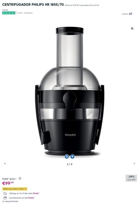 Centrifugadora Philips HR 1855/70