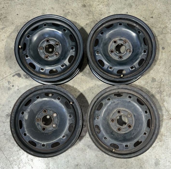 Felgi Stalowe 14'' 5X14 5X100 ET 35 Seat VW Skoda + Zawory