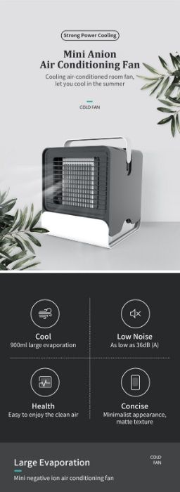 Mini Ar Condicionado / Ventilador e Purificador ar - USB