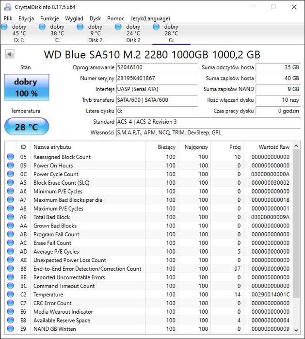 Dysk SSD WD Blue SA510 M.2 1TB + obudowa ORICO USB 3.0