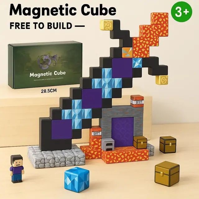 Магнітний конструктор майнкрафт Гігантський меч Minecraft на 128 детал