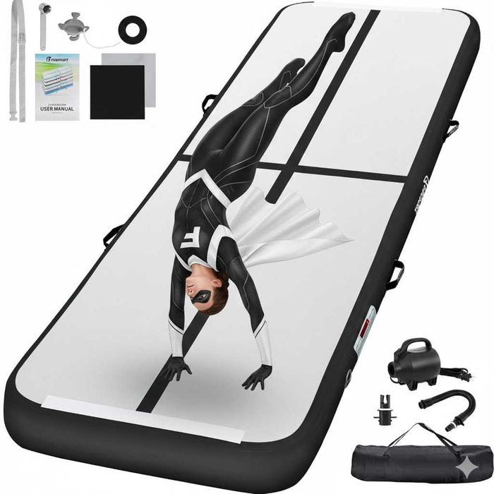 Mata gimnastyczna dmuchana FBSPORT materac air track 400x100x10 CM