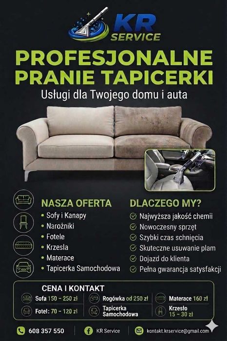 Pranie Tapicerki Meblowej i Samochodowej – Jastrzębie-Zdrój