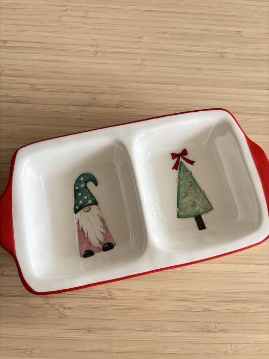 Prato cerâmica aperitivos Natal