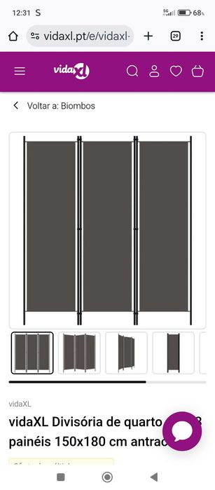 Biombo 3 fases como novo