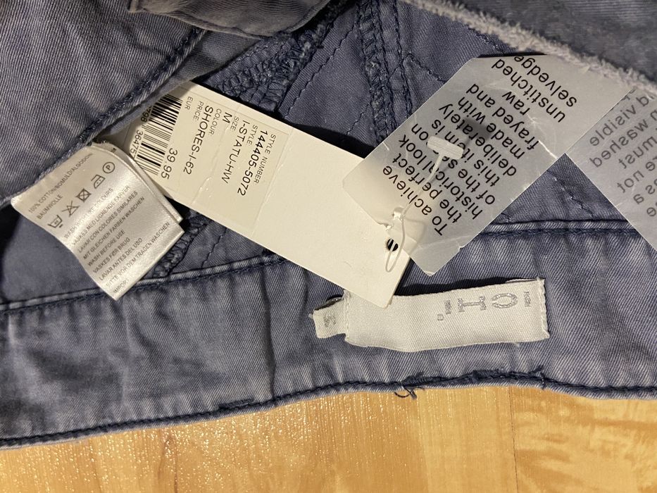 ICHI M damskie niebieskie nowe spodenki capri rybaczki lato Vintage