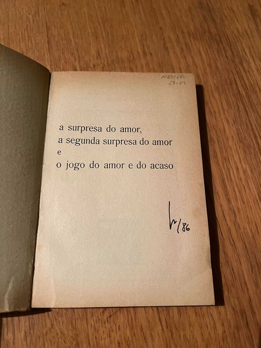 TEATRO DE MARIVAUX     a surpresa do amor    o jogo do amor e do acaso