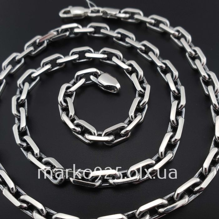 Срібний чоловічий ланцюжок цепочка якірне плетіння 50 грам 925 проба