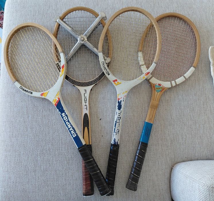 4 Raquetes madeira vintage