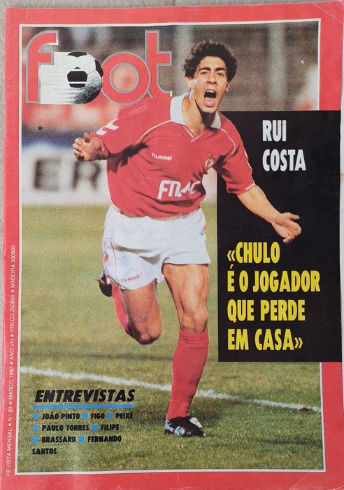 Benfica Rui Costa Revista de 1992 Rara