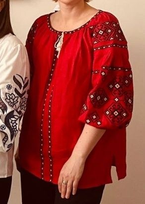 Вишиванка, червона натуральна, націонал на сорочка