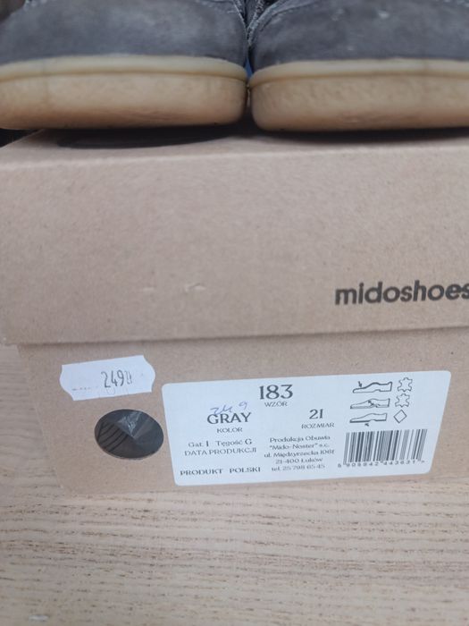 Wiosenne buciki barefoot Mido rozmiar 21