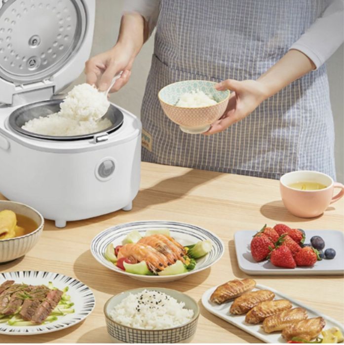 Bear szybkowar do ryżu biały 2 litry z parowarem 6 funkcji gotowania