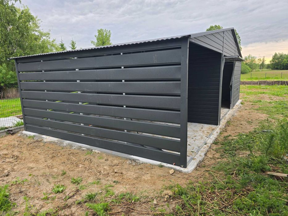 Garaż Drewnopodobny + Grafit Bramy konstrukcja OCYNK