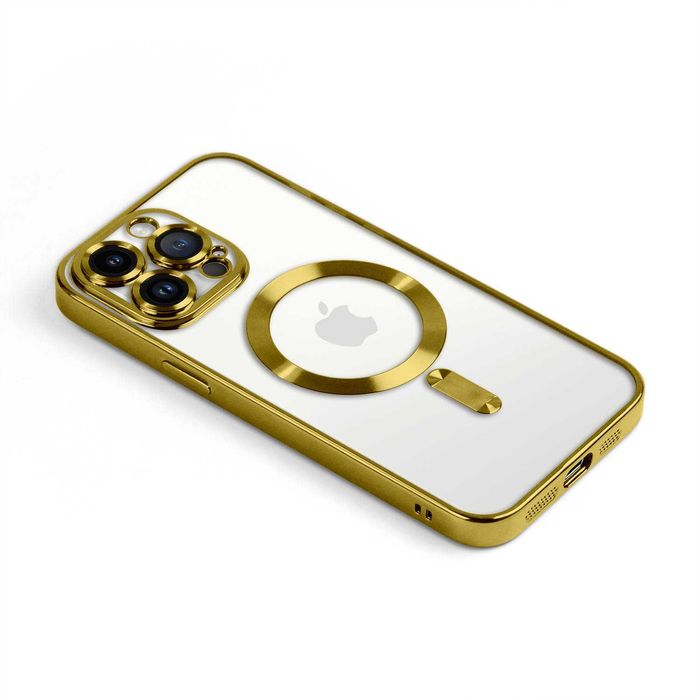 Case Etui Iphone 13/14/15Plus Pro Max Magsafe Magnetyczne Złoty Plecki
