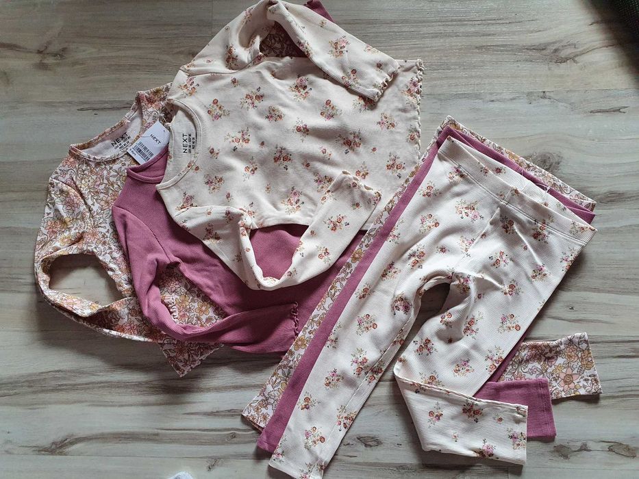 NEXT Komplet prążek 3xbluzka 3x legginsy 5-6 lat / 116cm
