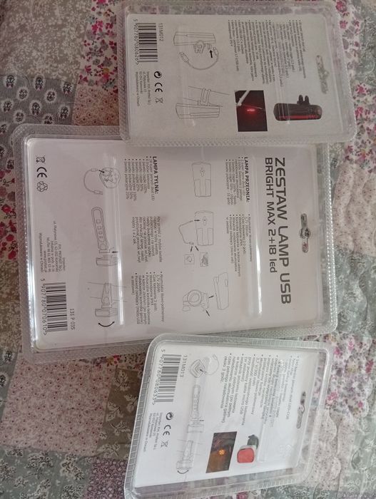 Zestaw lampek rowerowych USB Led