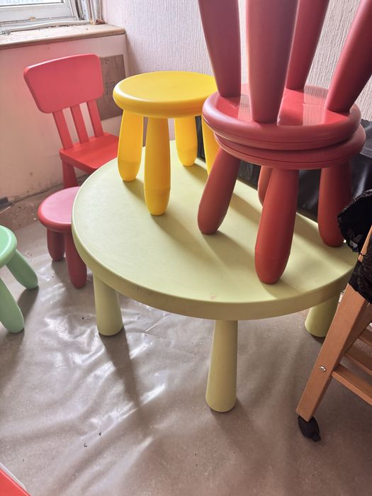 Стіл + стілець + табурет mammut ikea