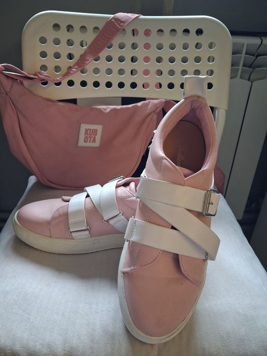 Różowy damski zestaw adidasy + nerka