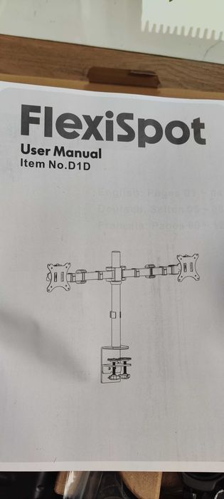 Uchwyt na 2 Monitory FlexiSpot D1D - do 27 cali / montaż VESA / 10kg